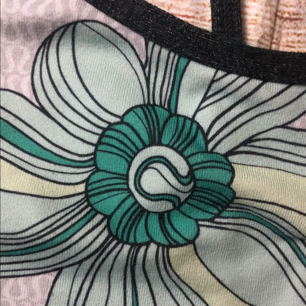 lululemon athletica Floral‎ Sports Bra - Gray and Green